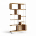 Wooden open shelving unit with metal frame 150 x 30 x 180cm for living room use