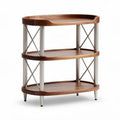 Wooden three-tier storage cart with metal frame and removable trays 70 x 40 x 80cm