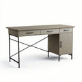 Metal frame writing desk with drawers and cabinet in gray 120 x 60 x 75cm